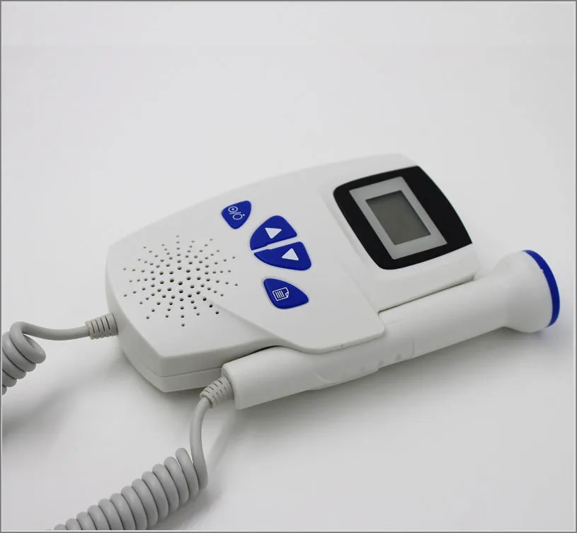 Digital waveform dual display fetal doppler heart rate monitor with TFT screen and probe