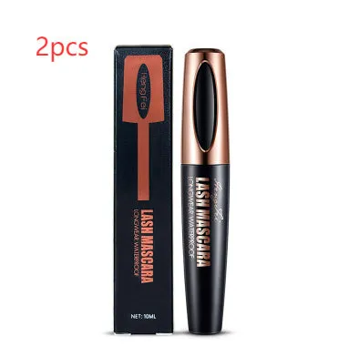 Black waterproof and sweat-proof mascara tube for thick, long, curled lashes that resist smudging.