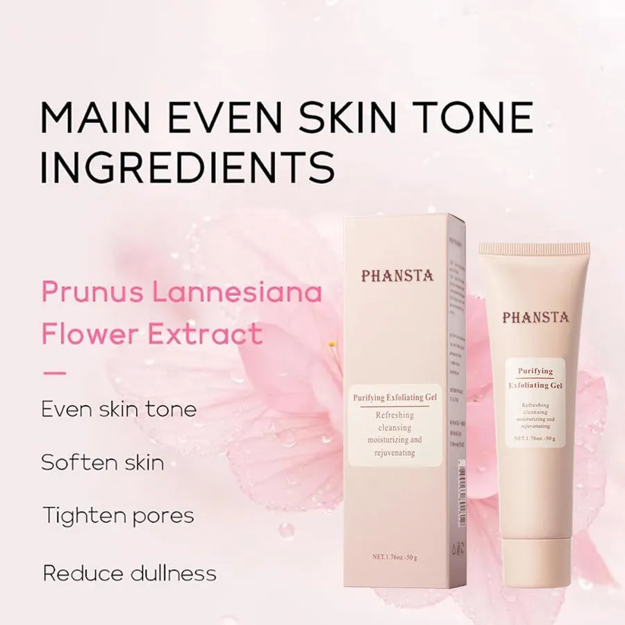 Exfoliating facial cleansing pore gel tube 50g with compact packaging dimensions 4.3 x 3 x 15.4 cm