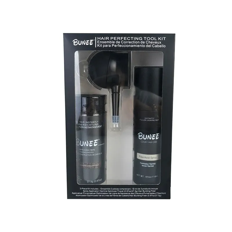 Dense hair fibre powder 275g canister with specialised nozzle and shaping spray bottle for hair thickening