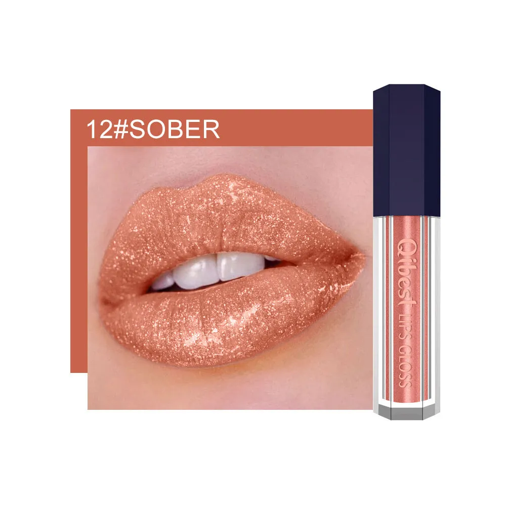 Fancy Pearlescent Diamond Non-stick Lip Glaze in a 26g tube with 12 metallic glossy shades