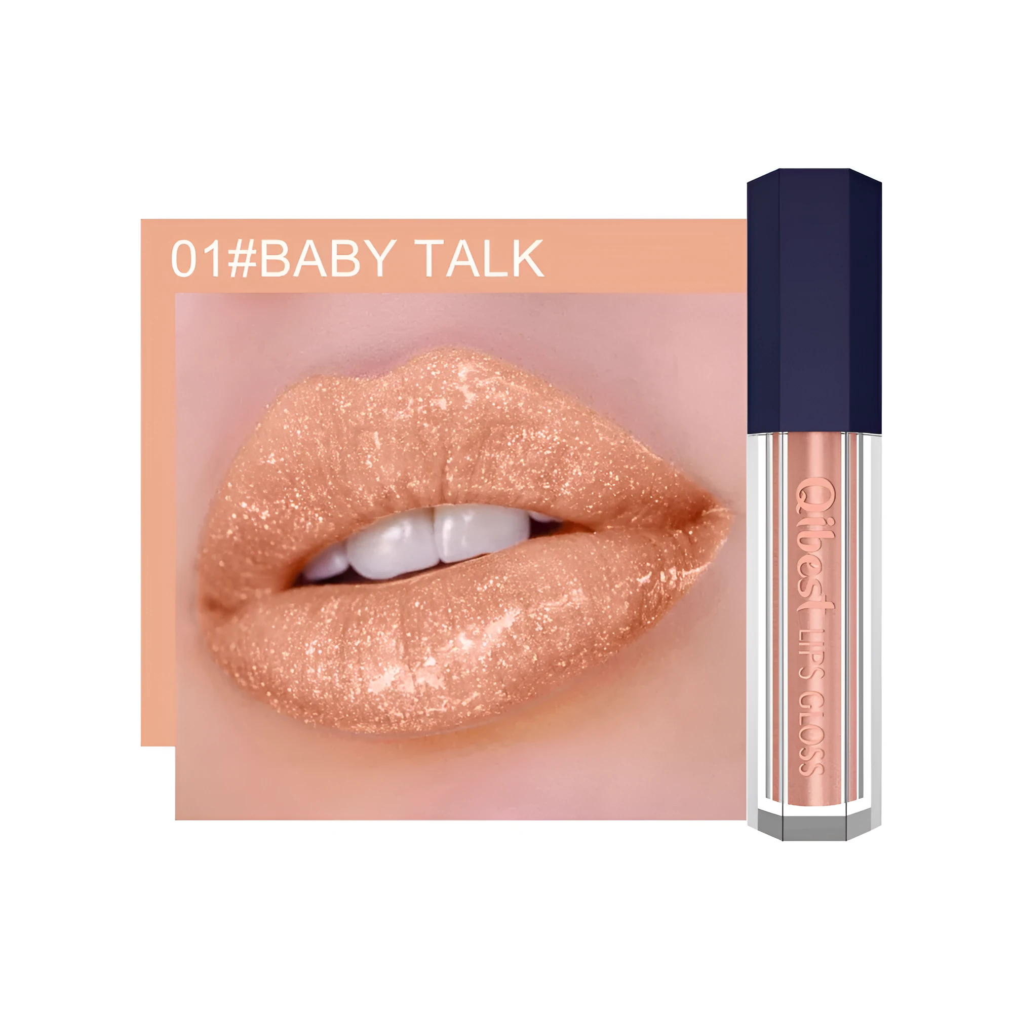 Fancy Pearlescent Diamond Non-stick Lip Glaze in a 26g tube with 12 metallic glossy shades