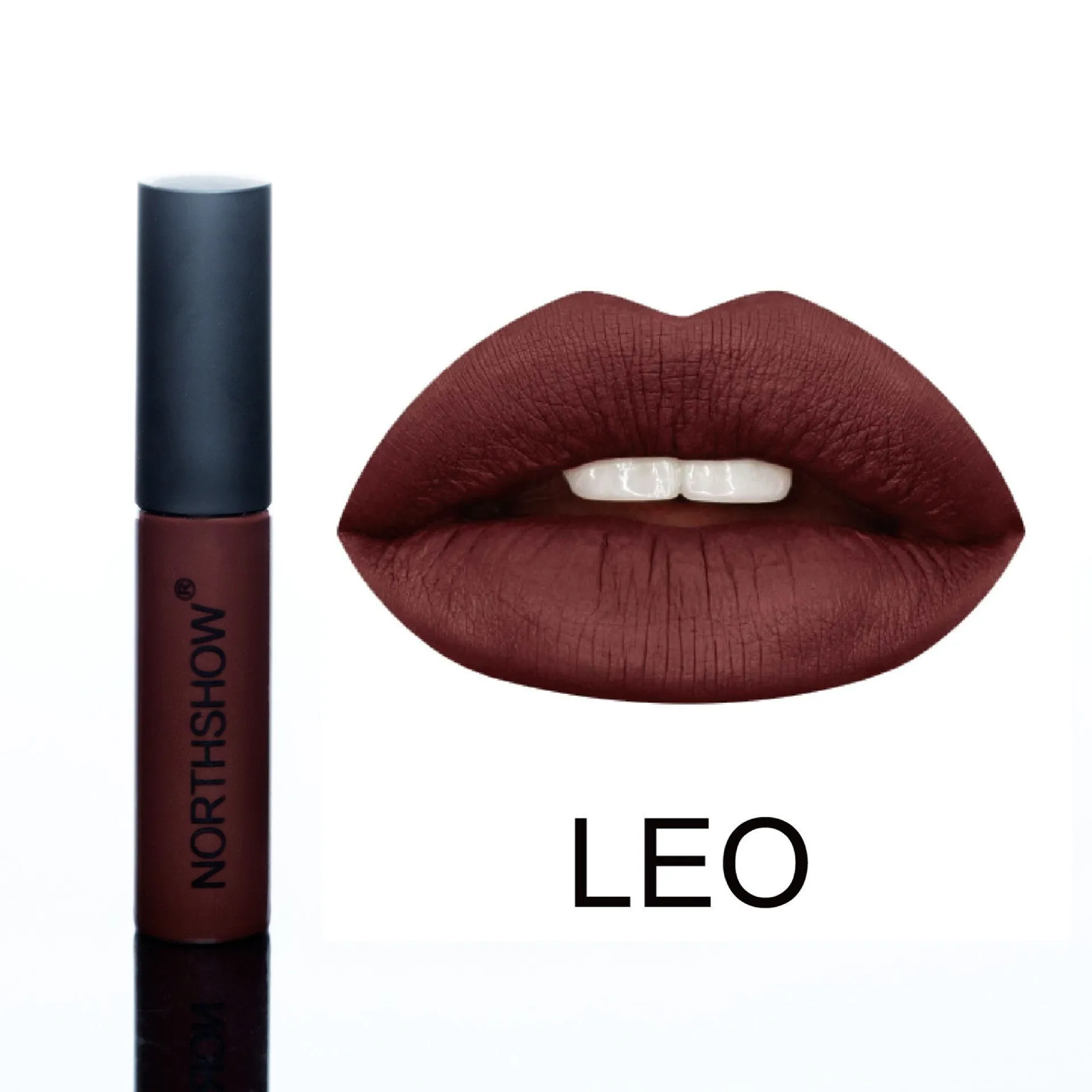 Non-stick matte lipstick in multiple colour swatches with waterproof long-lasting moisturising formula