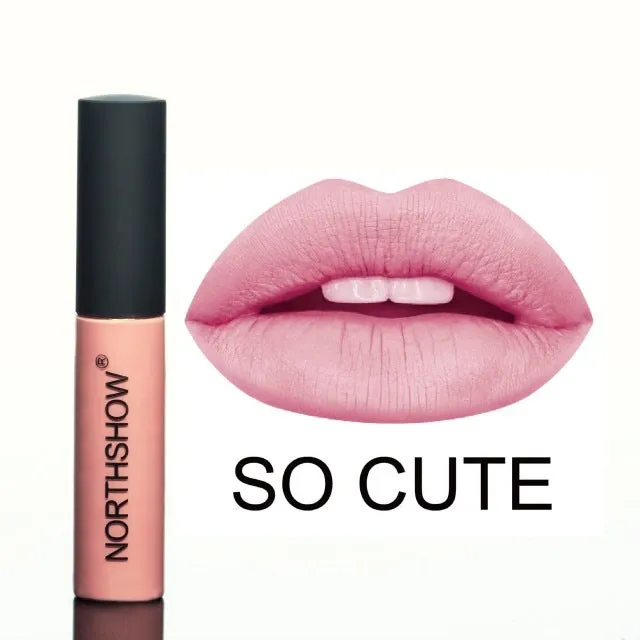 Non-stick matte lipstick in multiple colour swatches with waterproof long-lasting moisturising formula