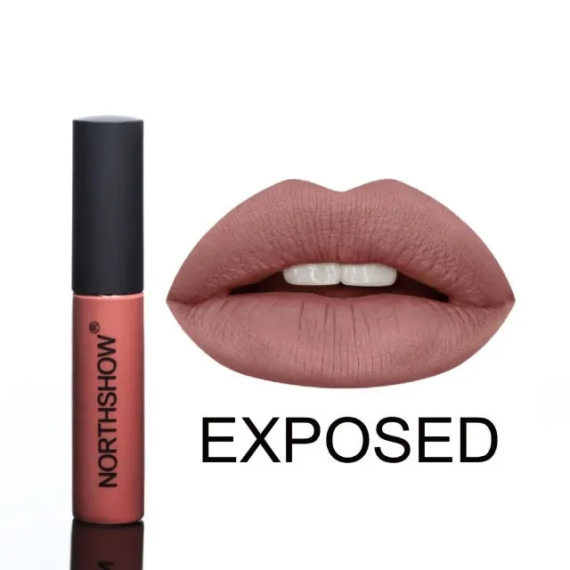 Non-stick matte lipstick in multiple colour swatches with waterproof long-lasting moisturising formula