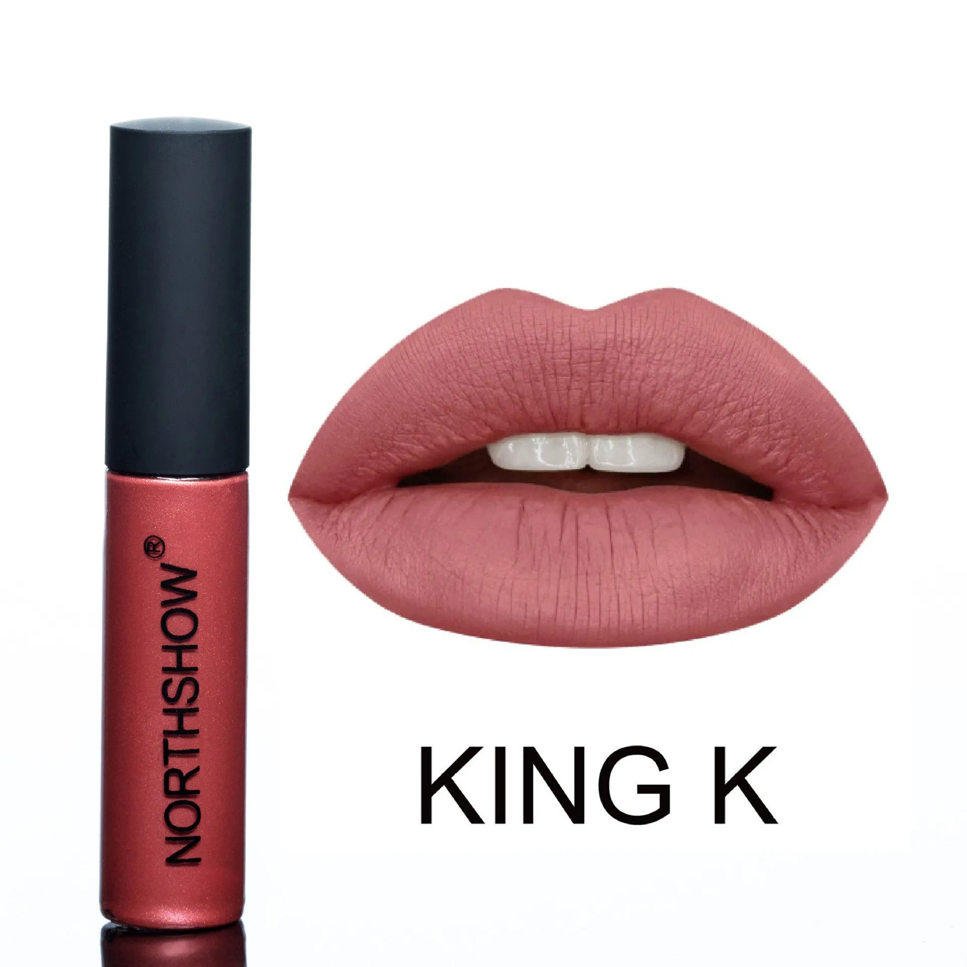 Non-stick matte lipstick in multiple colour swatches with waterproof long-lasting moisturising formula