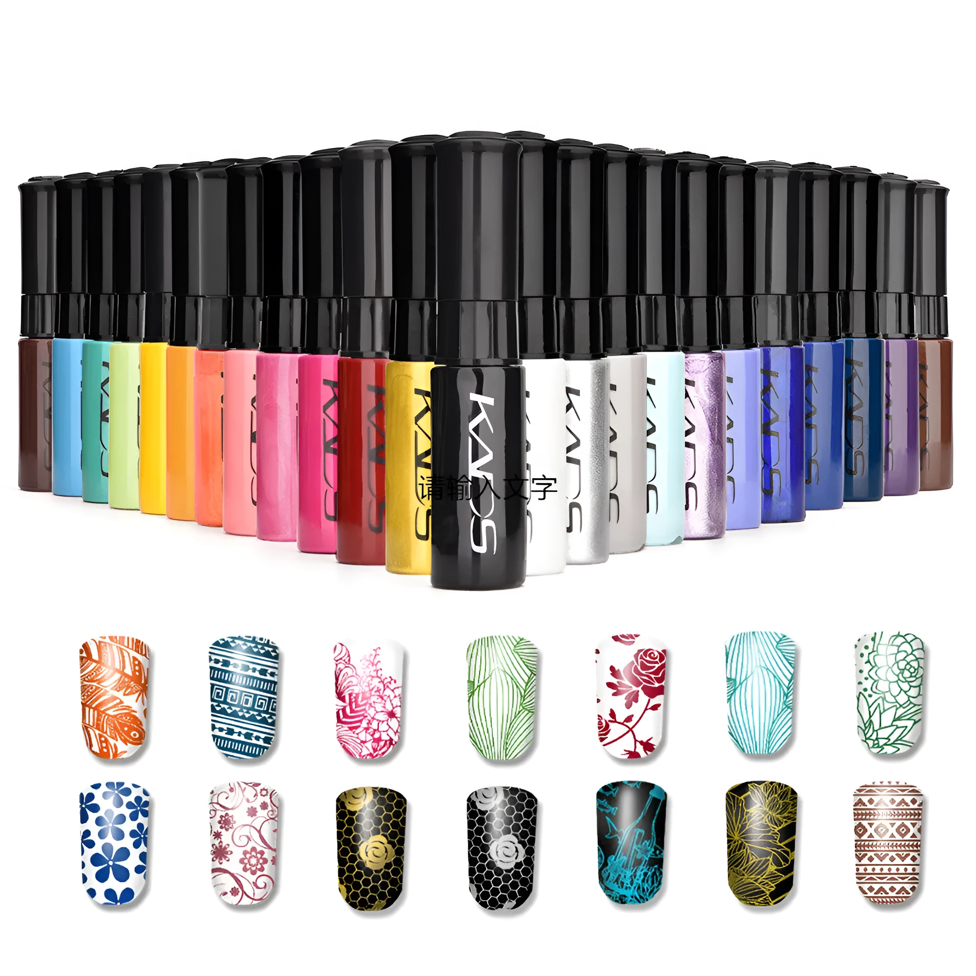 Color print nail polish bottle with 7ml net content in standard colour finish