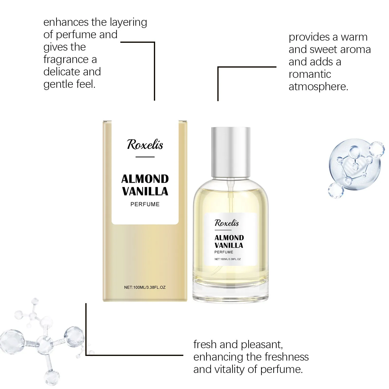 Vanilla Charm Perfume 100ml body care kit with vanilla and citrus extracts