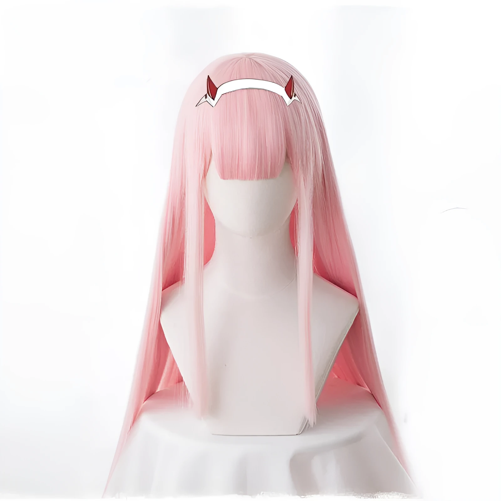 Women's solid pink cosplay wig with long 90cm high temperature wire hair