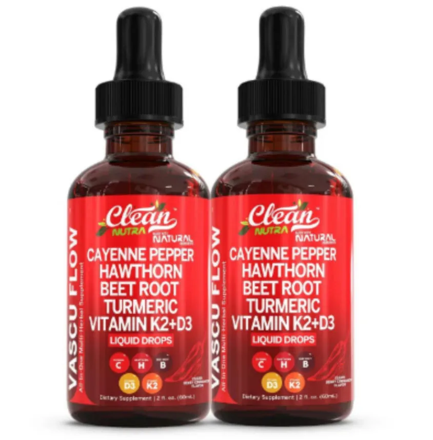 60ml bottle of vitamin D3 K2 hawthorn fruit liquid supplement drops with dropper