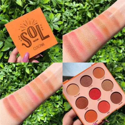 Mineral honey eye shadow plate palette with six bright shades for waterproof, long-lasting eye modification