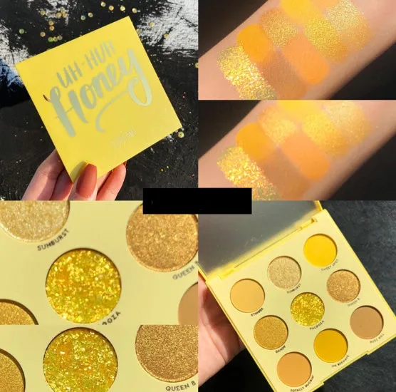 Mineral honey eye shadow plate palette with six bright shades for waterproof, long-lasting eye modification