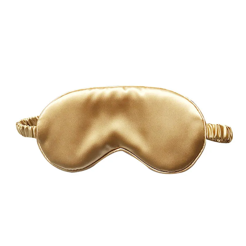Double-sided silk eye mask in multiple colours including black, gold, green, peacock blue, pink, purple, silver