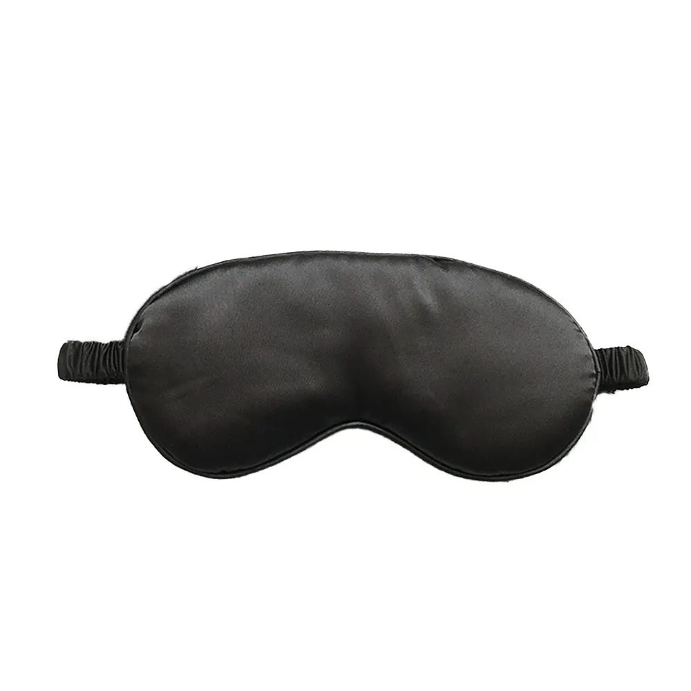 Double-sided silk eye mask in multiple colours including black, gold, green, peacock blue, pink, purple, silver