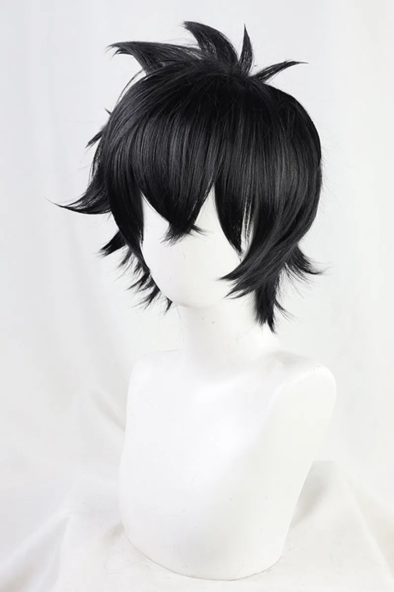 Rixia Xia Yu Incident cosplay wig in black with natural wave pattern on one-size cap