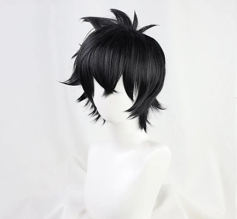 Rixia Xia Yu Incident cosplay wig in black with natural wave pattern on one-size cap