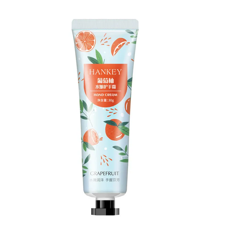 30g tube of fruit hand cream with avocado, chamomile, grapefruit scent options for dry skin