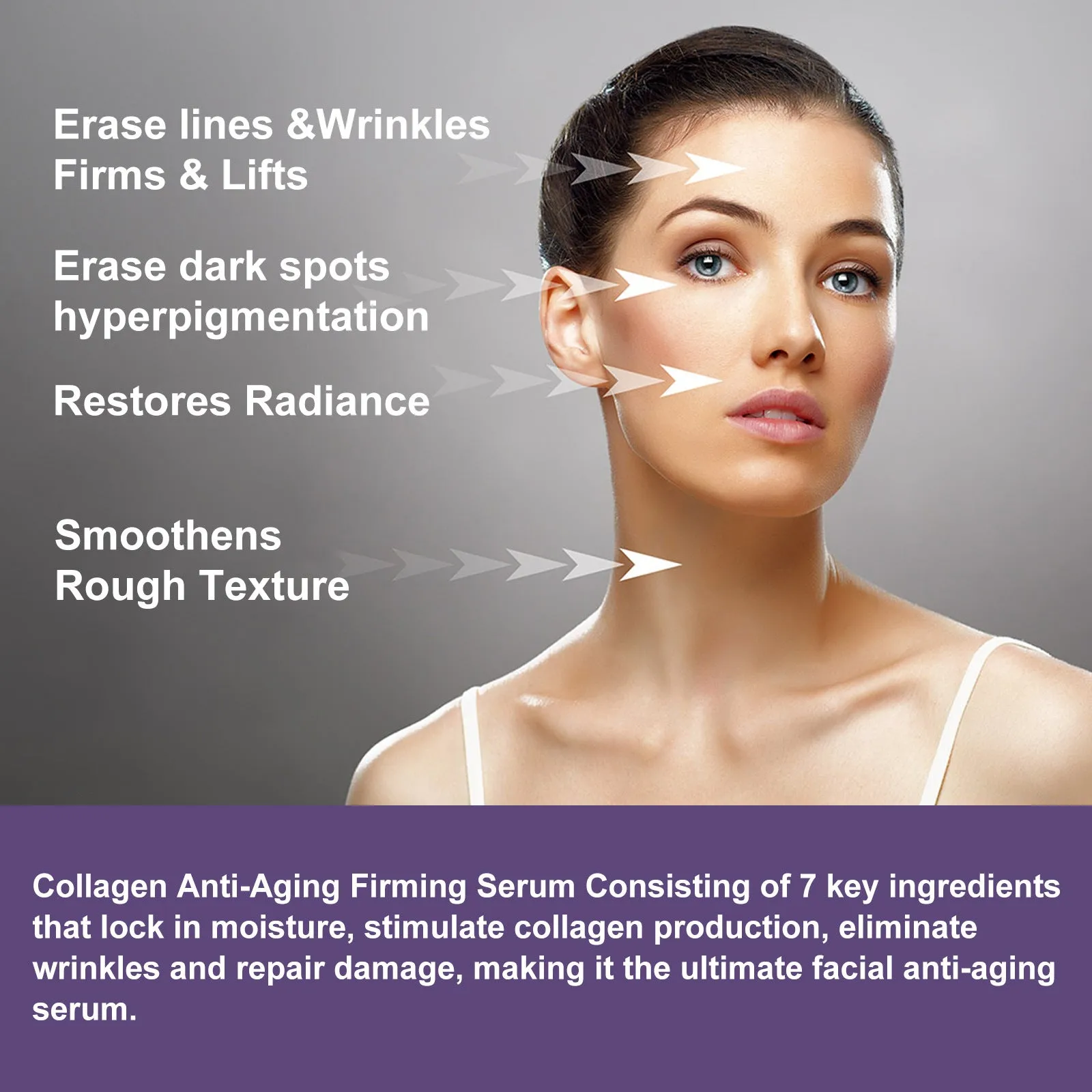 Collagen Anti-Aging Firming Essence 30ml bottle with hyaluronic acid and peptide formula