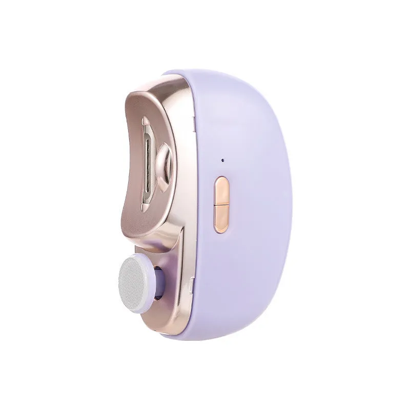 Home electric nail sharpener fully automatic with light in plastic, 85x68x33mm, available in white pink purple