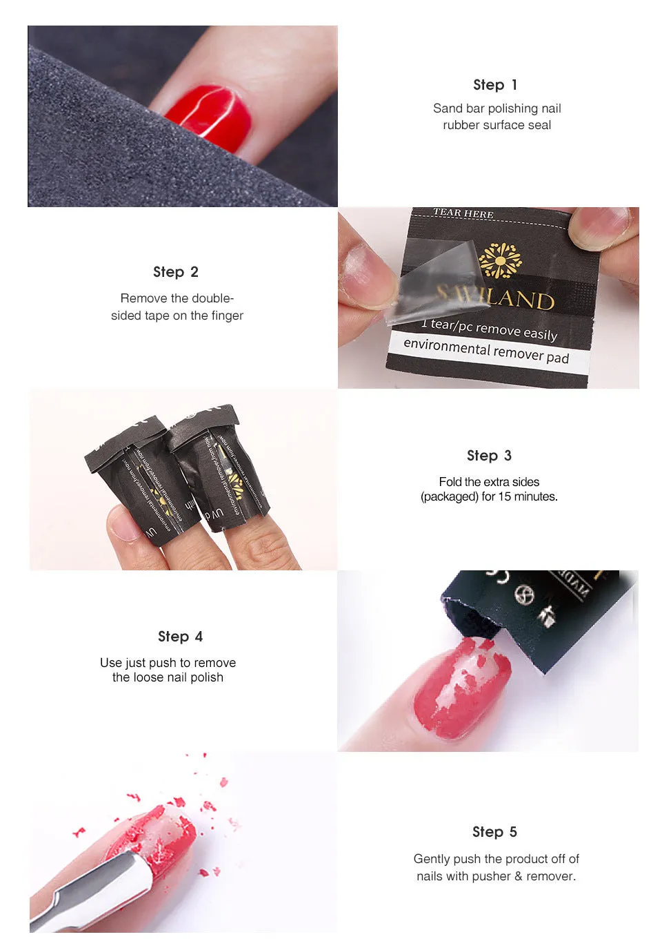 Nail Polish Remover Wraps 200PCS per Box Quick and Easy Gel Polish Removal Encapsulated Self-Contained Cotton for Builder Gel Led Gel Extension Glue 132mm x 53.5mm x 103mm Box Size Black