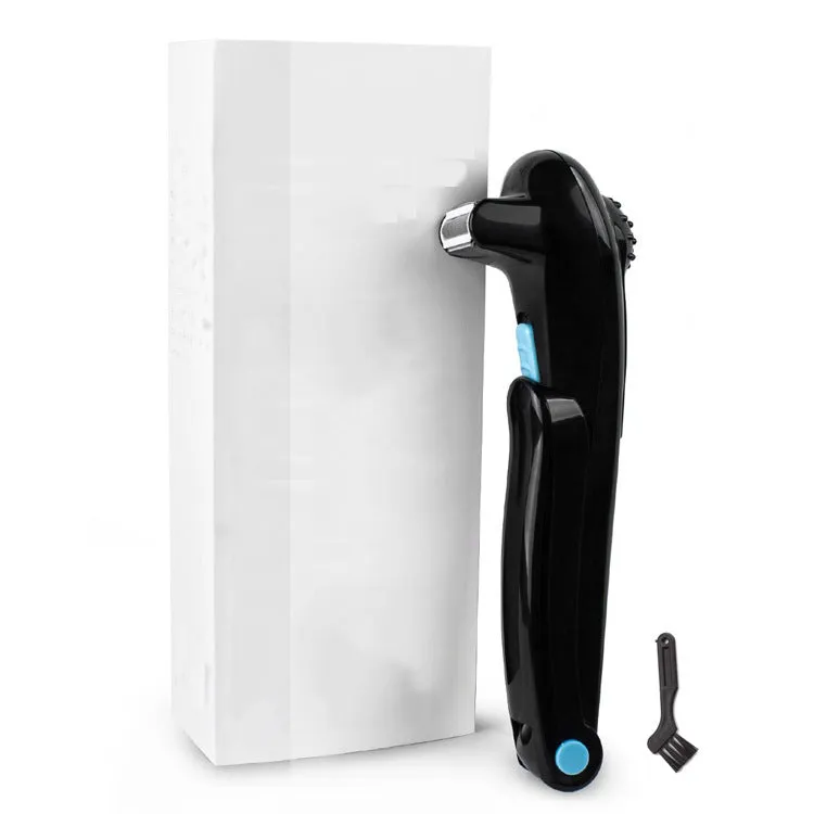 Black folding body electric shaver for whole body hair removal, uses AA batteries.