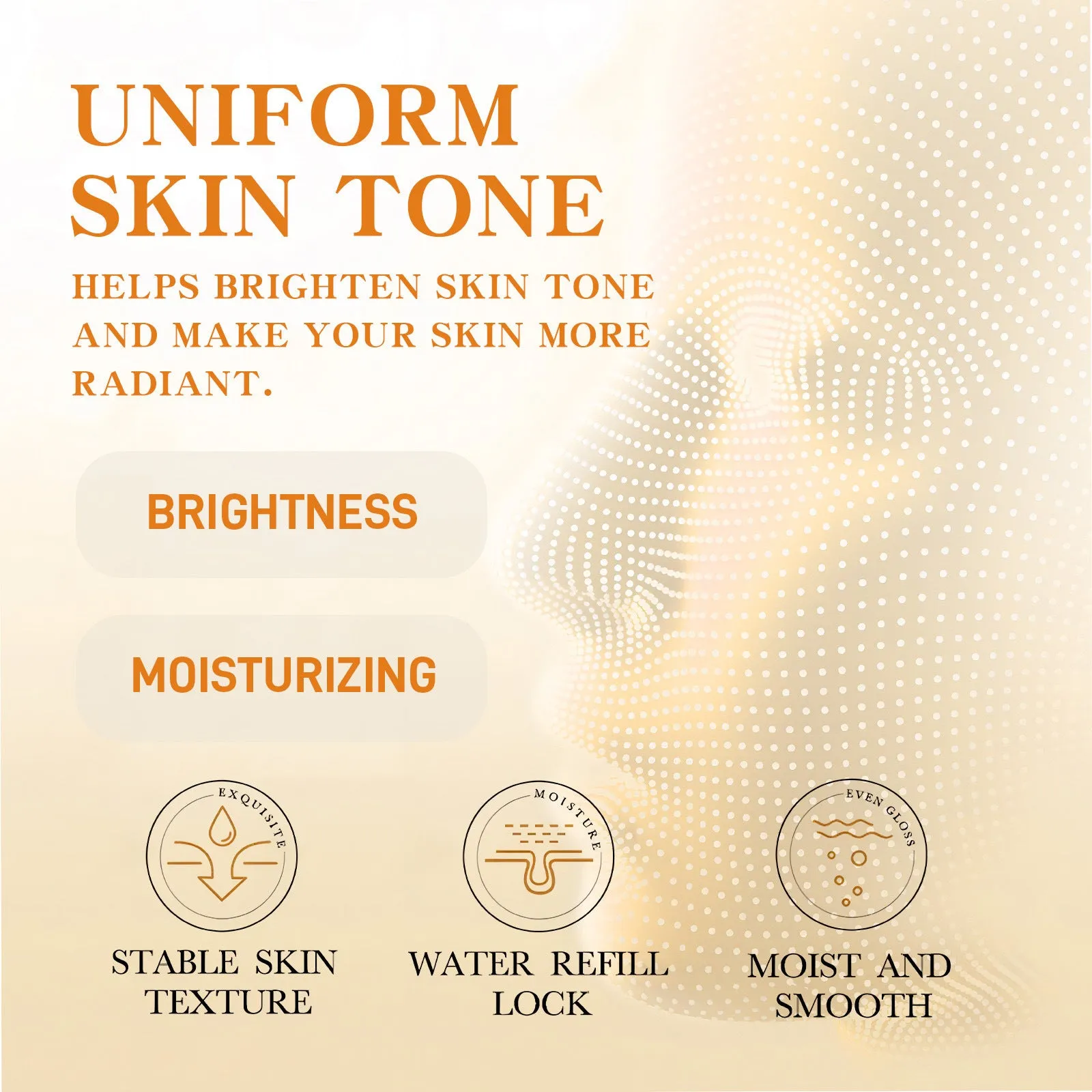 Squalane face serum in a PET bottle with vitamin C, hyaluronic acid, collagen for hydration, 3x3x10.5cm