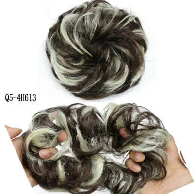Synthetic wavy curly messy hair bun for women, 12cm diameter, thick hair style, available in multiple colours