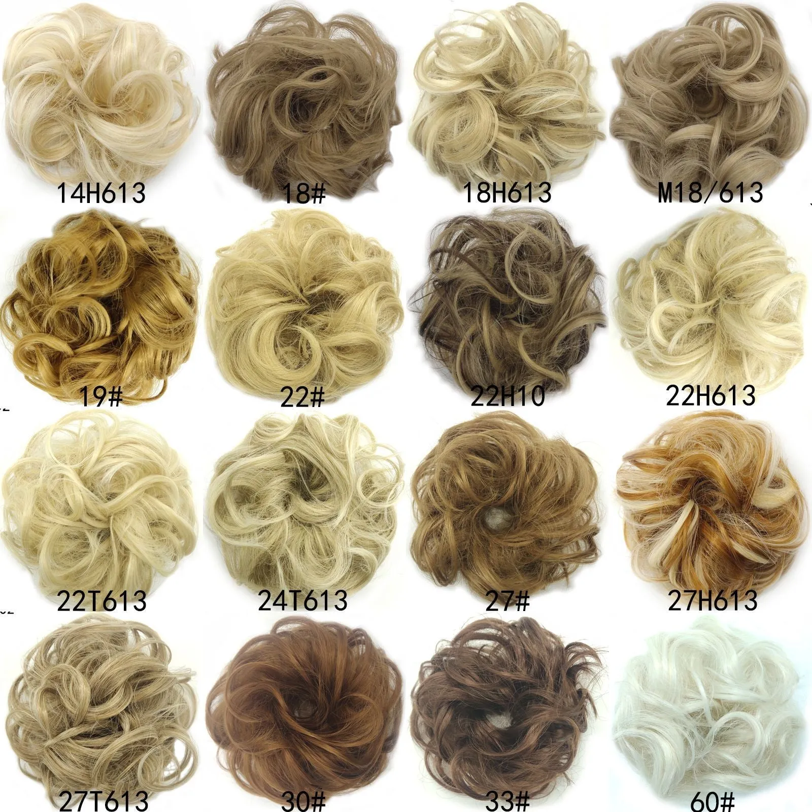 Synthetic wavy curly messy hair bun for women, 12cm diameter, thick hair style, available in multiple colours