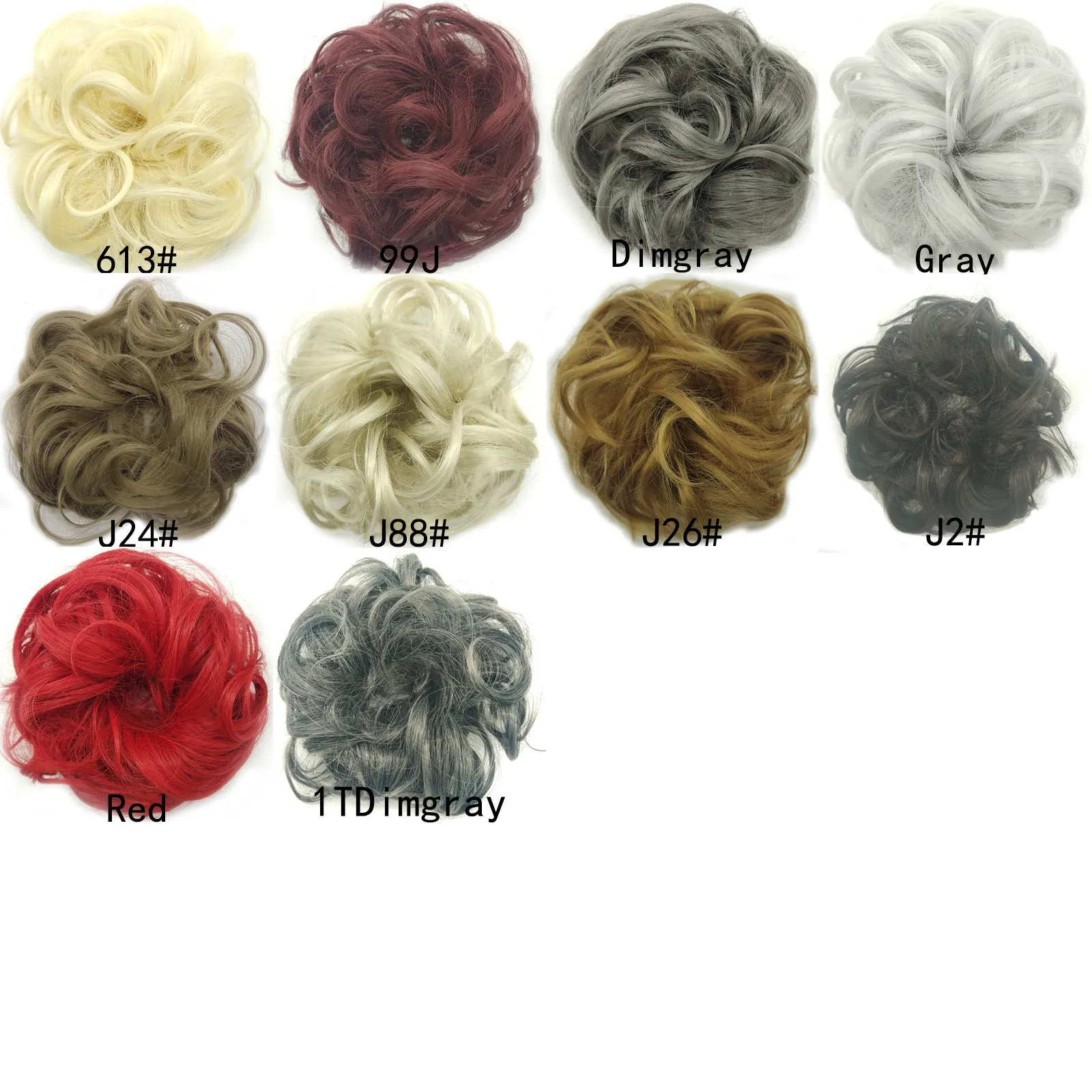Synthetic wavy curly messy hair bun for women, 12cm diameter, thick hair style, available in multiple colours