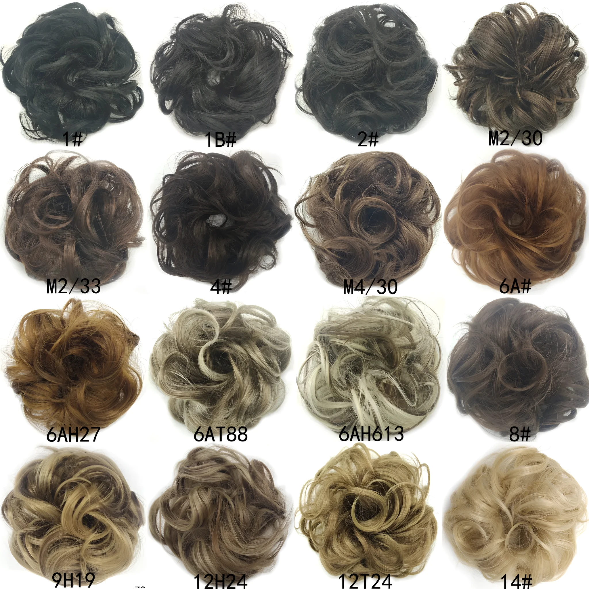 Synthetic wavy curly messy hair bun for women, 12cm diameter, thick hair style, available in multiple colours