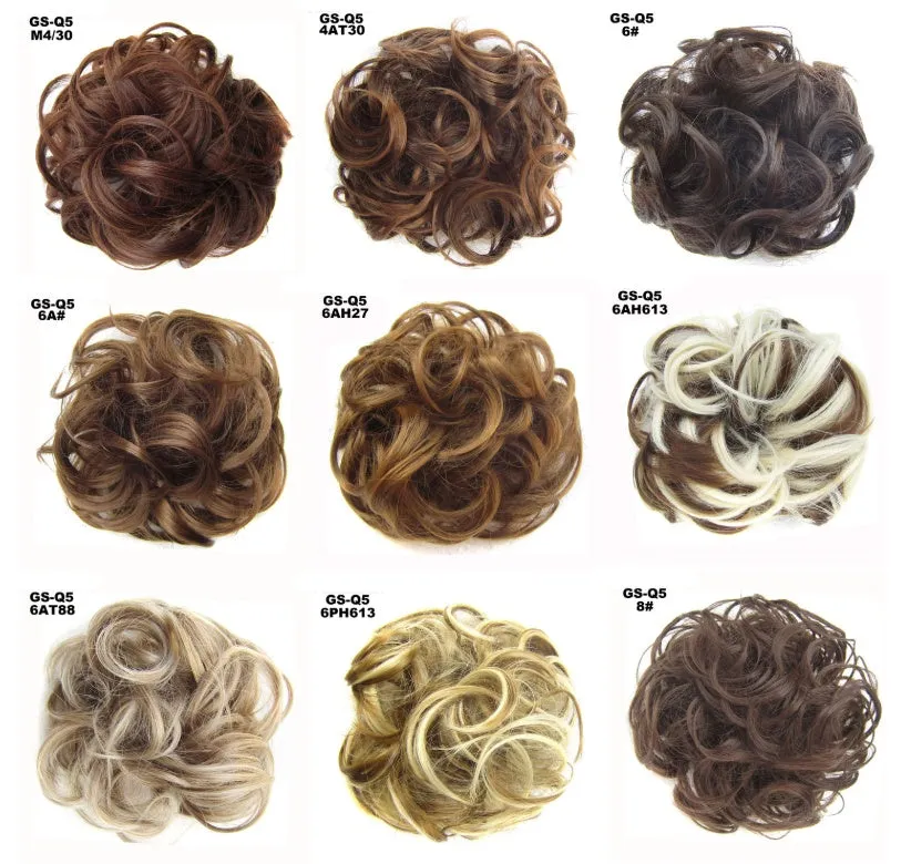 Synthetic wavy curly messy hair bun for women, 12cm diameter, thick hair style, available in multiple colours