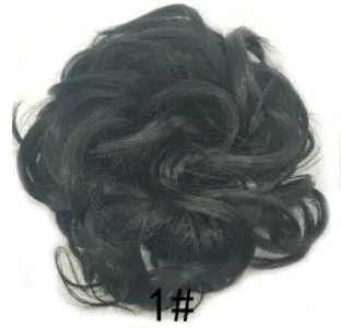 Synthetic wavy curly messy hair bun for women, 12cm diameter, thick hair style, available in multiple colours