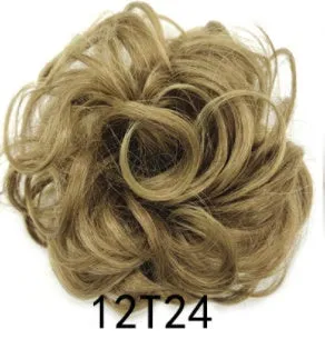 Synthetic wavy curly messy hair bun for women, 12cm diameter, thick hair style, available in multiple colours