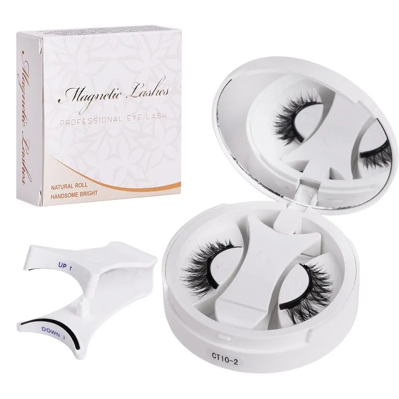 Portable integrated soap holder for magnetic false eyelashes storage, made from chemical fibre.