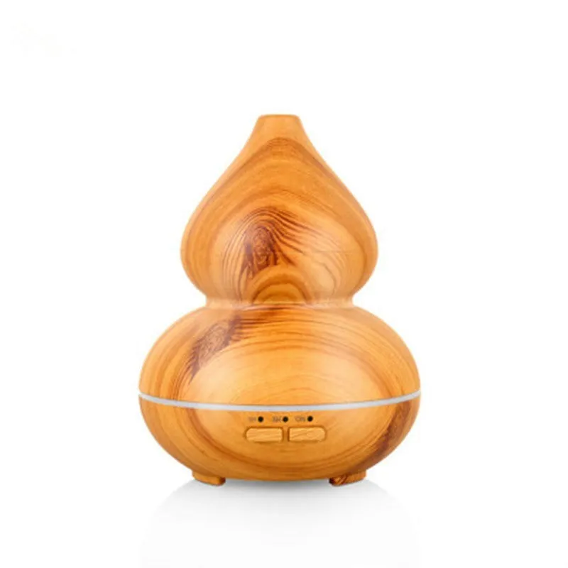 150ml wood grain ultrasonic aromatherapy diffuser with dark wood finish on a table