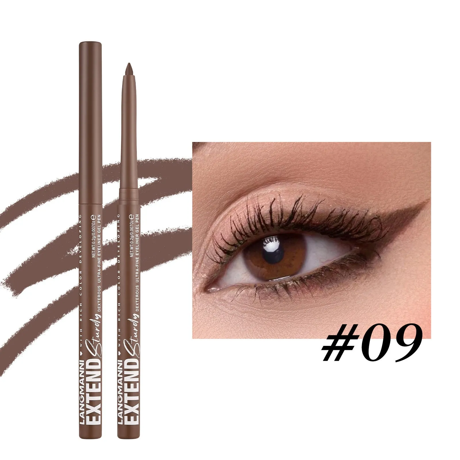 Set of 12 colourful gel glitter eyeliner pencils with metallic, pearl, and matte finishes