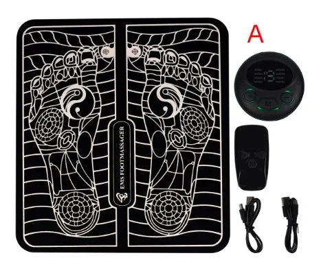 USB rechargeable foot massage cushion with four massage contacts for legs and feet, 30x15x2.8cm