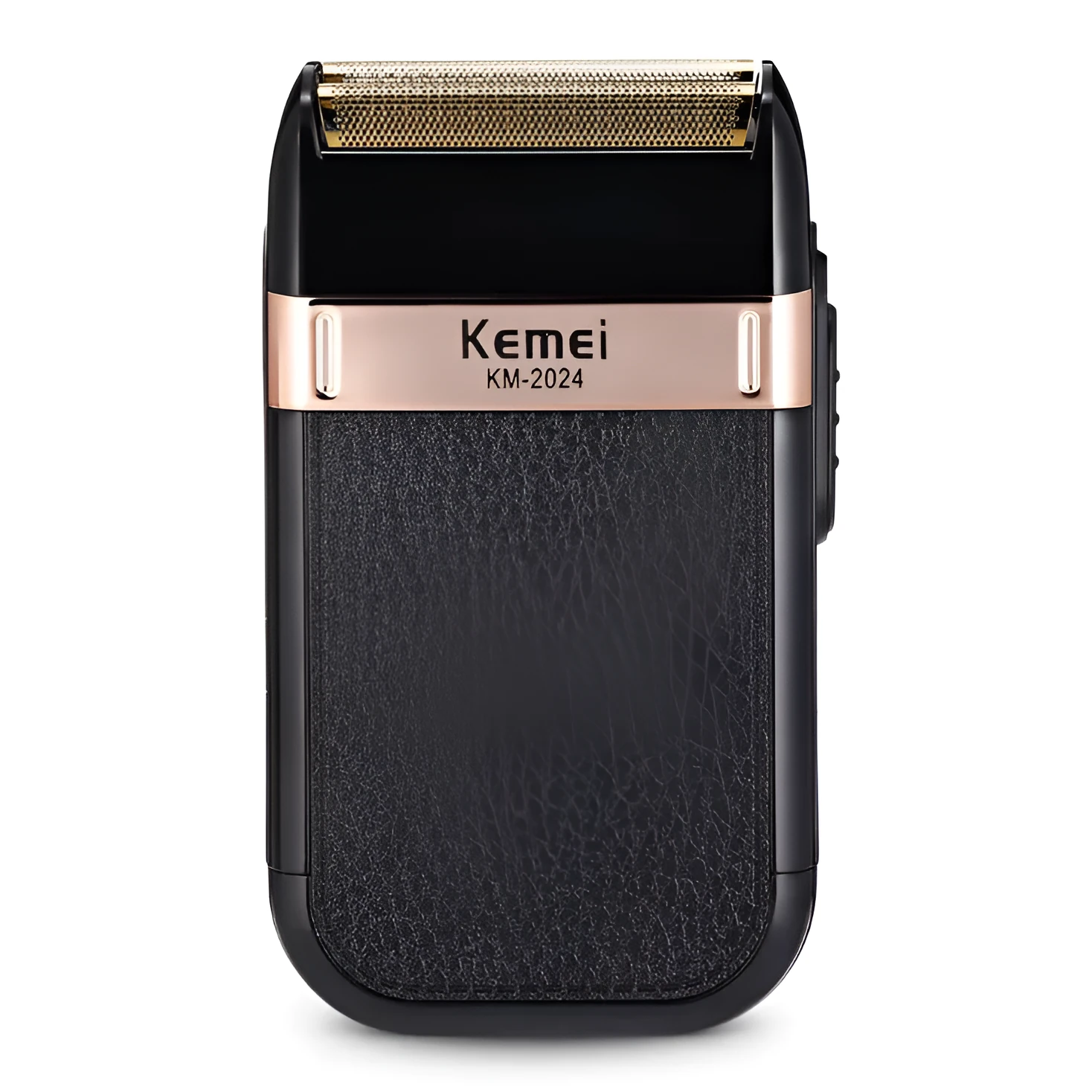 Double mesh razor KM-1102 in black with silver stitch, rechargeable USB, 11.7 cm length