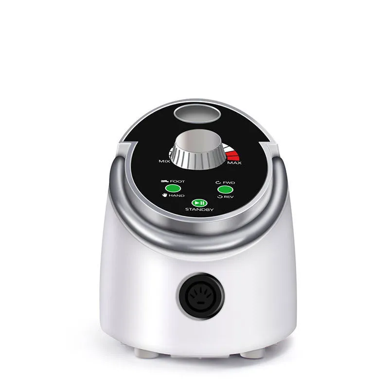 White electric nail polishing machine with digital speed display and foot control