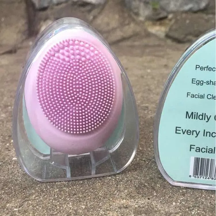 Ultrasonic electric face wash brush in pink for deep pore cleansing with vibration technology