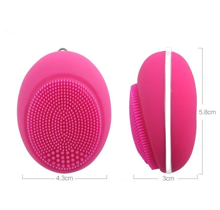 Ultrasonic electric face wash brush in pink for deep pore cleansing with vibration technology