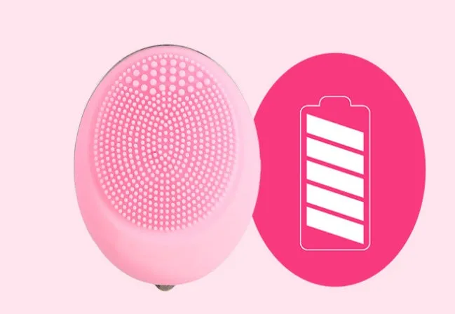 Ultrasonic electric face wash brush in pink for deep pore cleansing with vibration technology