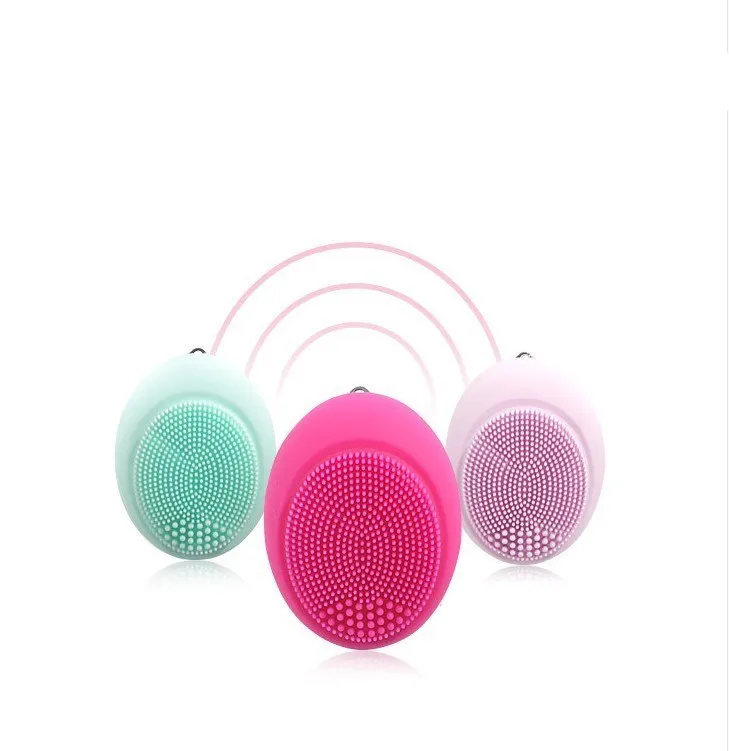 Ultrasonic electric face wash brush in pink for deep pore cleansing with vibration technology