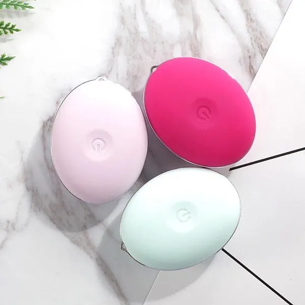 Ultrasonic electric face wash brush in pink for deep pore cleansing with vibration technology