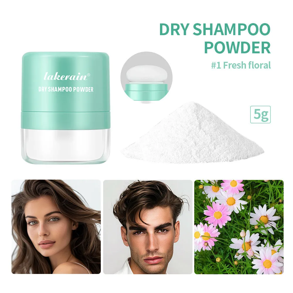5g disposable dry shampoo powder sachet with sponge applicator and headband for oily hair refresh