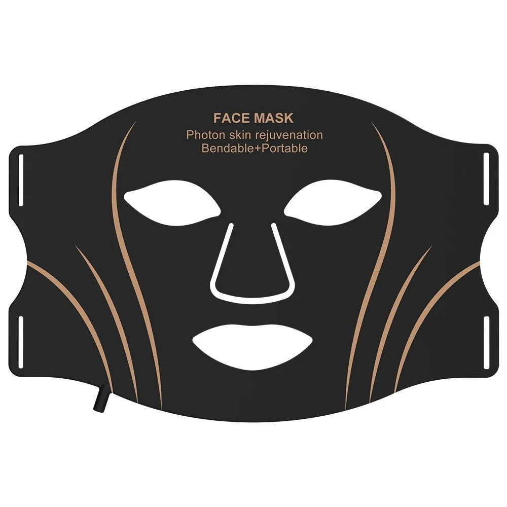 Black and gold household facial mask beauty instrument with headband and touch screen controls