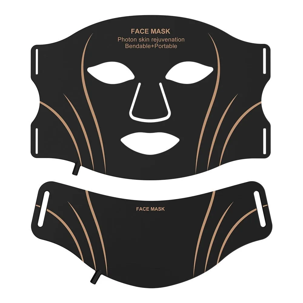 Black and gold household facial mask beauty instrument with headband and touch screen controls