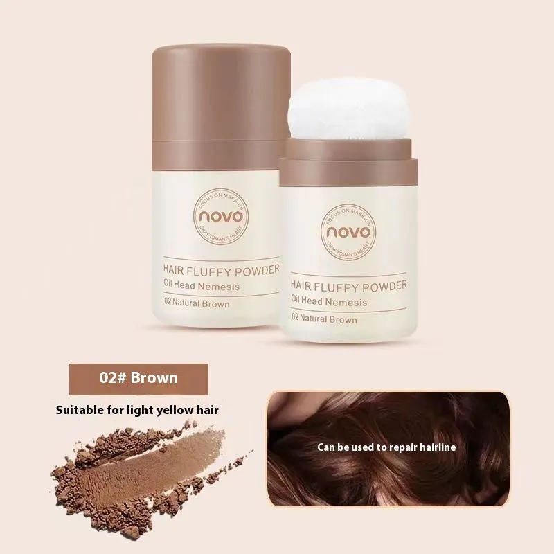 Oil control booster mattifying powder for hairline and bangs in a compact.