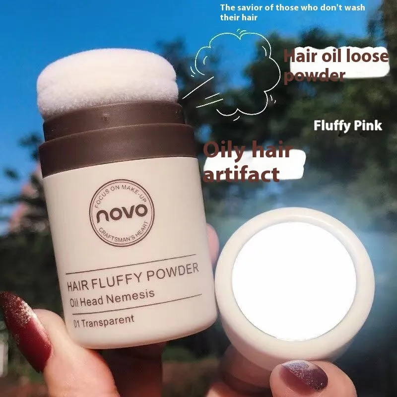 Oil control booster mattifying powder for hairline and bangs in a compact.