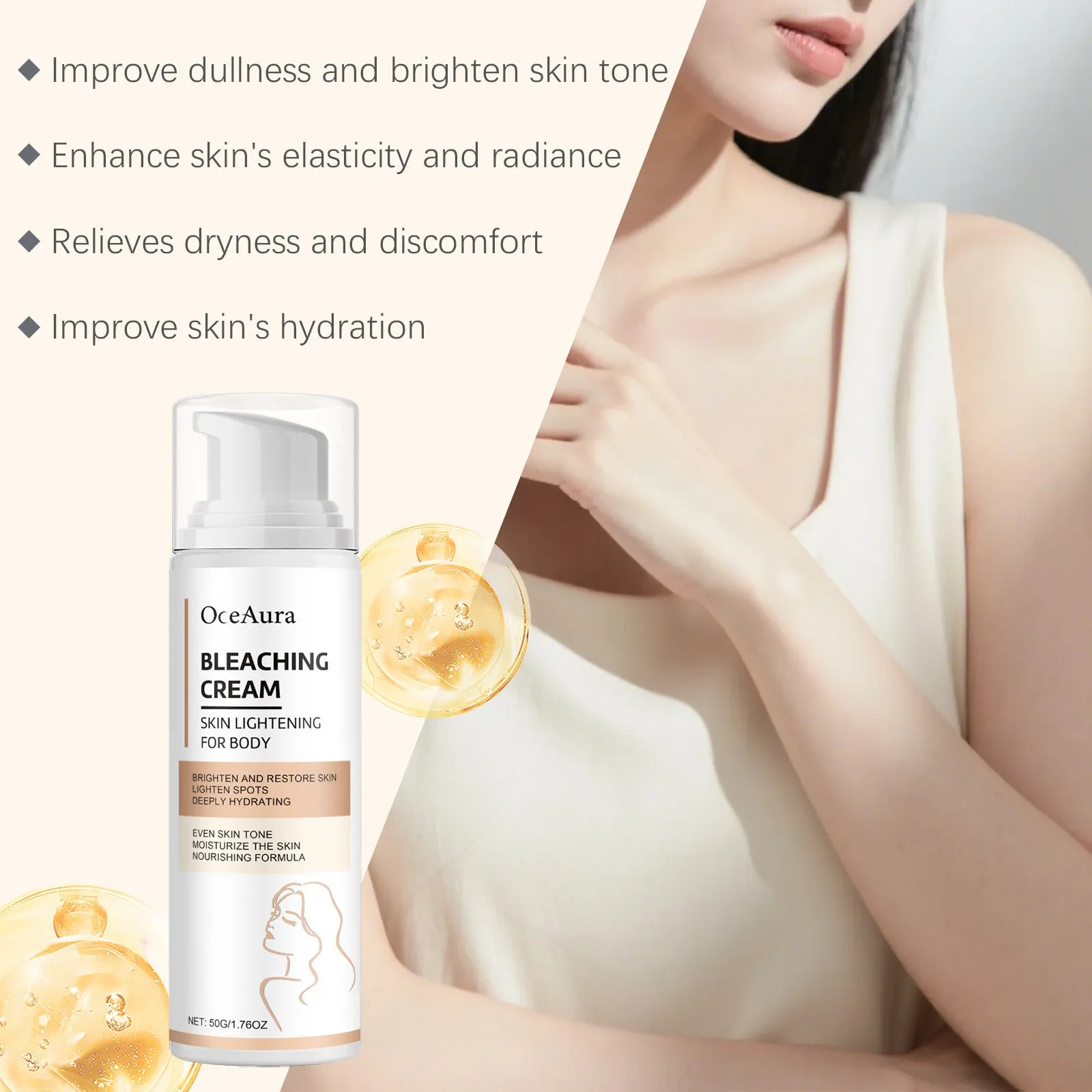 Daily moisturising body lotion 50g non-sticky hydrating formula in white tube for all skin types
